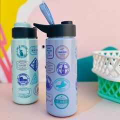 BOTELLA TRAVEL SERIGRAFIADA 750cc CON TAPA MANIJA DE AGARRE