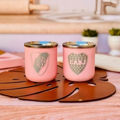 MATE BOMBE TERMICO DOBLE CAPA DE ACERO ROSA SIN BOMBILLA EQUIPOS - comprar online
