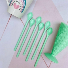 SET 6 CUCHARITAS LARGAS PLASTICAS