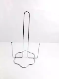 Porta Rollo Cocina Metal Mesa Cromado Base Flor 26 cm x 12 cm en internet