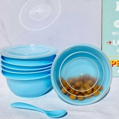 SET 6 COMPOTERAS PVC CON TAPA