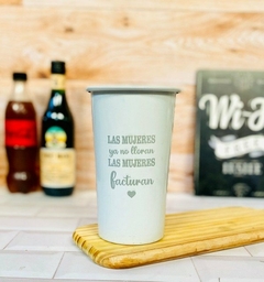 Vaso Fernet/Cerveza de un Litro de Aluminio Grabado Artesanal