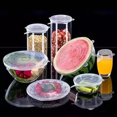 Tapas de silicona x 6 Transparentes flexibles