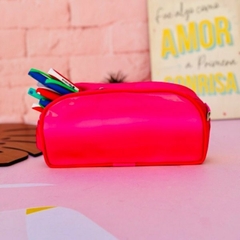 CARTUCHERA OVAL BRILLOSA CON CIERRE GAMA ROSA SURTIDO en internet