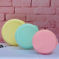 SET DE 3 HERMETICOS REDONDOS CON TAPA COLORES SURTIDOS