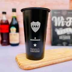 Vaso Fernet/Cerveza de un Litro de Aluminio Grabado Artesanal Futbol - UnayMil Cosas