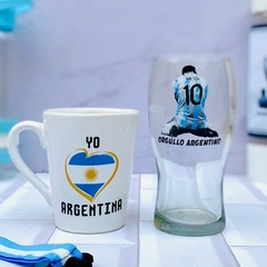BOX MUNDIAL: PINTA VITRIFICADA + TAZA XL ARGENTINA EN CAJA