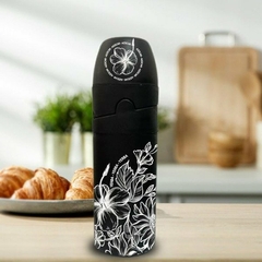 SET DUET FLORAL YERBERA Y AZUCARERA PLASTICA ENCASTRABLE