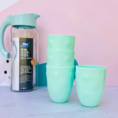 Imagen de SET 4 VASOS PVC CON LUNARES