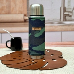 TERMO 500 ML DE ACERO DOBLE CAPA CON FUNDA SIMIL NEOPRENE DECO