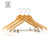 Kit 18x Cabides De Madeira Com Presilha Verniz Marfim Roupa