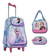 Kit Mochila Rodinhas C/ Estojo Lancheira Escolar 3 Pcs