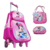 Kit Mochila Rodinhas C/ Estojo Lancheira Escolar 3 Pcs - loja online
