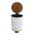 Lixeira Fluted Branca 5l Cesto Tampa Bambu Fechamento Suave - Kadê