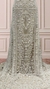 CORTE POR 3 METROS TB-232 TUL BORDADO ARABESCO CON LENTEJUELAS, MOSTACILLAS, CRISTALES, PERLAS Y CANUTILLOS - comprar online