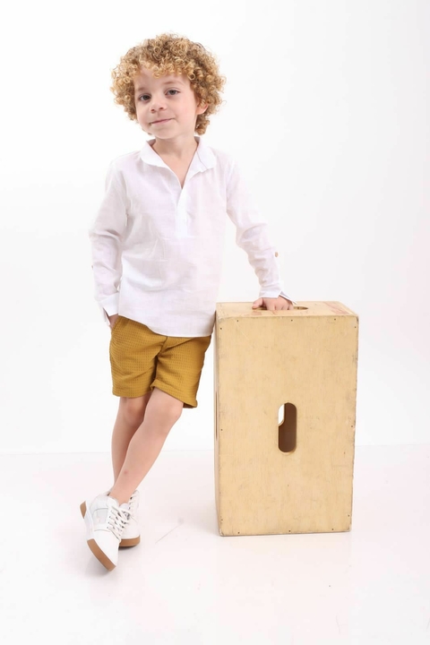 Camisa Gola V Branca Infantil Menino - comprar online