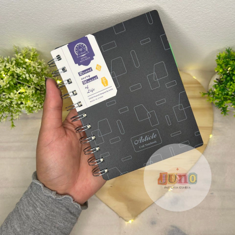 Bloco de Anotações com Divisória - Preto