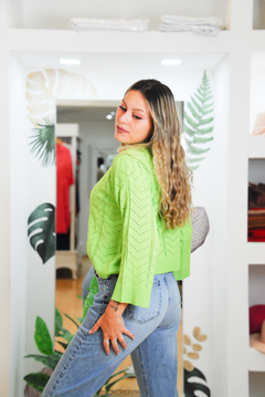 Sweter de hilo con encaje - Nina Mujer