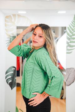 Sweter de hilo con encaje - comprar online