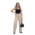 Calça Jeans Wide Leg Denim Feminina Bege