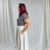 Blusa de malha com lantejoulas prata feminina