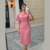 Vestido Midi de Alfaiataria com Manga Flare Liso e Elegante