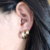Duplinha Brincos De Agorlas Banhada Em Ouro 18K
