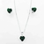 Conjunto Colar e Brinco com Zircônia Verde Turmalina - Elegância em Prata - Loja de Semijoias - Apimentada Semijoias
