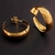 Brinco Argola Abaulada Ponta Funilada 23mm Banhado a Ouro