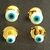 Dupla de Brincos Olho Grego Redondo Azul Claro Banhado a Ouro 18k - comprar online