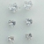Brinco Trio de Zircõnia Cristal 6mm Banhado a Prata