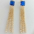Brinco Carré 10x10 Blue Sapphire com Franja - Banhado a Ouro 18k - comprar online