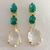 Brinco 45mm Gotas 13x18 Cristal Verde Turmalina - Banhado a Ouro 18k na internet