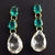 Brinco 45mm Gotas 13x18 Cristal Verde Turmalina - Banhado a Ouro 18k - Loja de Semijoias - Apimentada Semijoias
