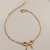 Pulseira 17,5cm Cadeadinho com Laço Andrea - Banhada a Ouro