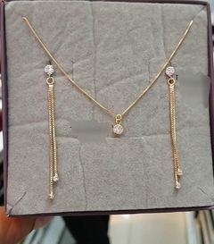 Conjunto Rommanel festa chique elegante mães banhado ouro 18 - comprar online