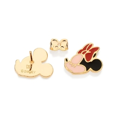 Brinco Rommanel Minnie e Mickey banhado antialérgico 527314 - comprar online