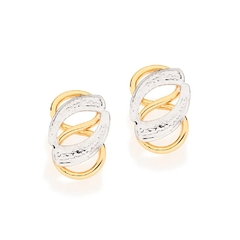 Brinco Rommanel folheado a ouro com aplicação de rhodium 520774
