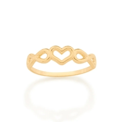 Anel Rommanel amor eterno folheado a ouro 18k Cód. 512865