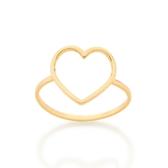 Anel Rommanel skinny coração banhado a ouro 18k Cód. 512981