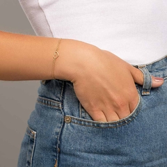 Pulseira Rommanel coração amor folheada a ouro 18k Cód. 551674 na internet