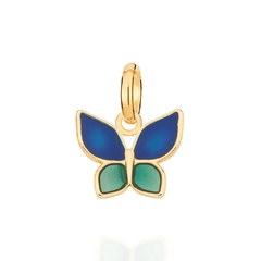 Pingente Rommanel infantil borboleta banhado a ouro 18k com aplicação de resina 542437