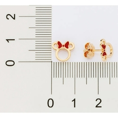 Brinco Rommanel minnie folheado a ouro 18k com aplicação de resina 527227