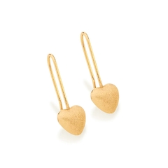 Brinco Rommanel banhado a ouro 18k coração 522668