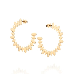 Brinco Rommanel meia argola folheado a ouro 18k - 527230