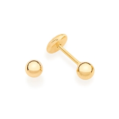 Brinco Rommanel bola infantil folheado a ouro 18k liso 520797