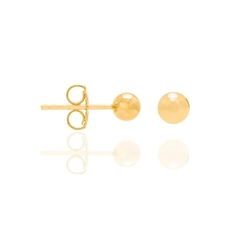 Brinco Rommanel bola folheado a ouro 18k 4mm 520246 - comprar online