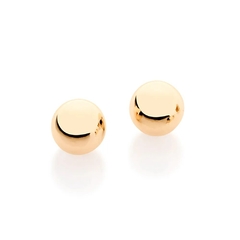Brinco Rommanel folheado a ouro 18k bola 6mm 520350