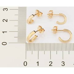 Kit brinco Rommanel meia argolas folheado a ouro 18k Cód. 527014 - Coutinho Joias Folheadas Rommanel