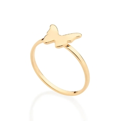 Anel Rommanel skinny borboleta folheado a ouro 513278 - comprar online